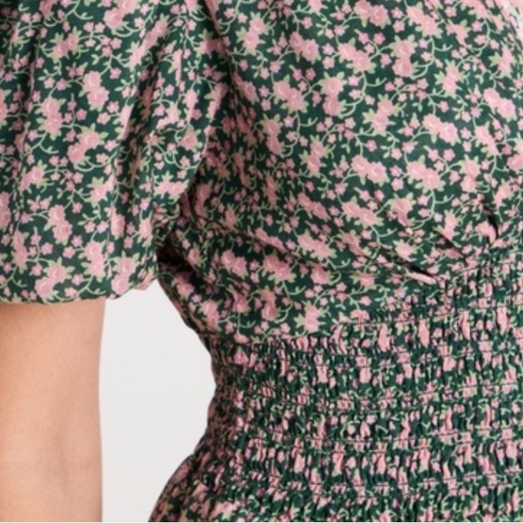 Trovata Nellie Sweet Melba Green Pink Lace Up Floral Midi A Line Dress XS - Picture 7 of 13